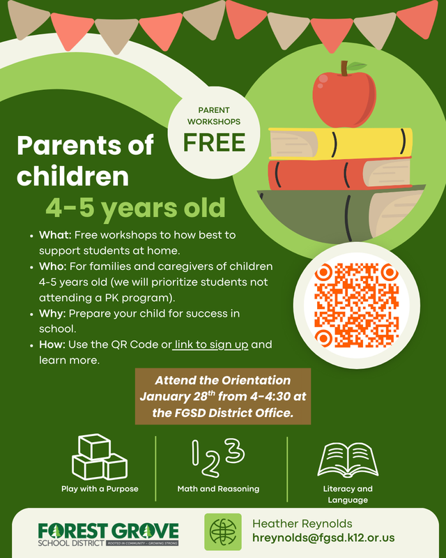 Kinder workshop flyer information