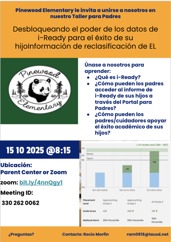 los datos de i-Ready para el éxito de su hijo Información de reclasificación de EL