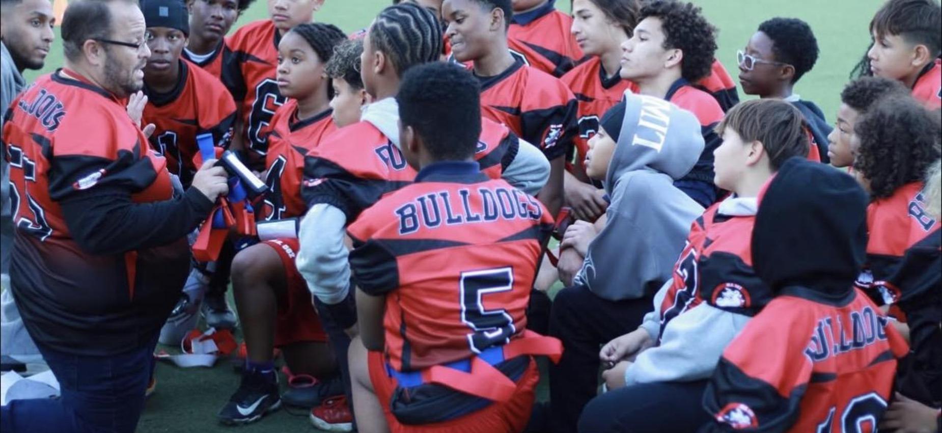 Our Flag football team fully focused.