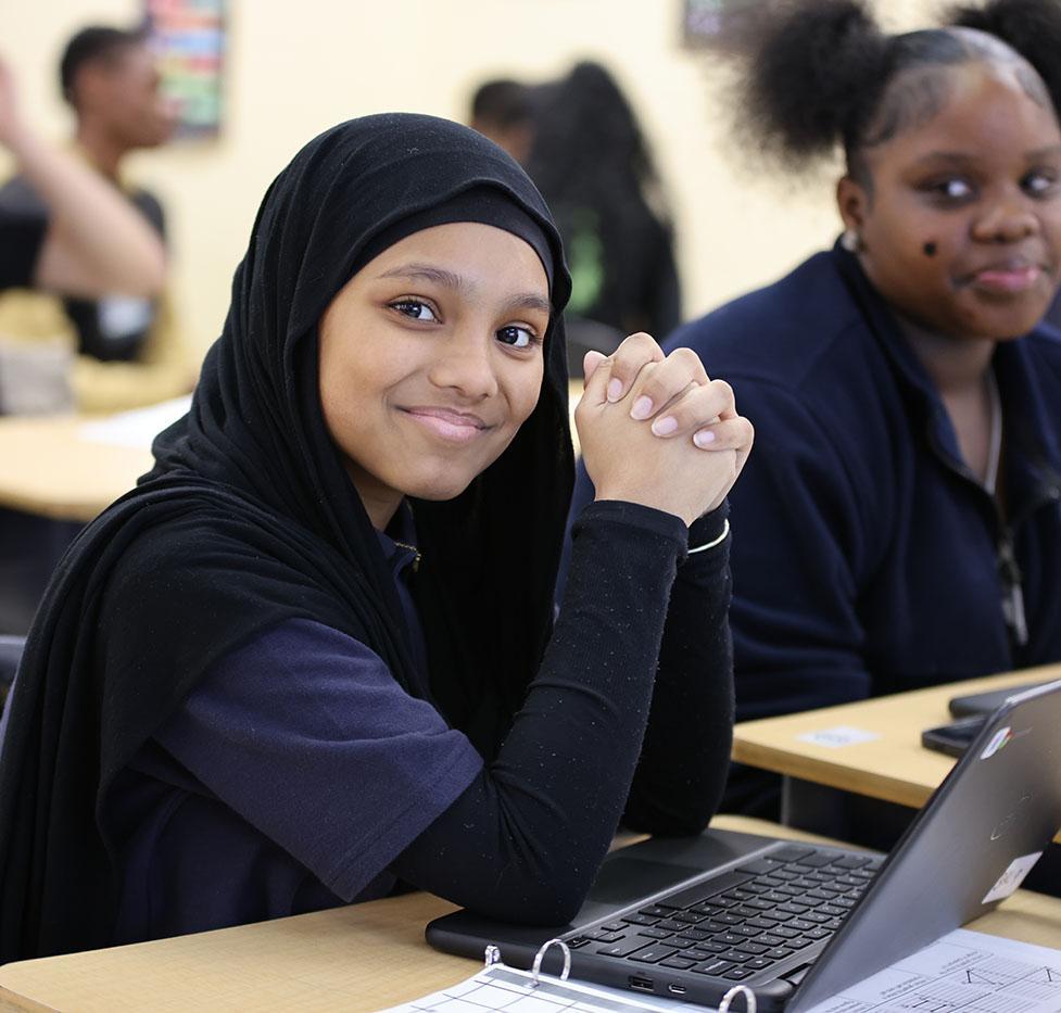MIMMSAD student using a computer in the classroom
