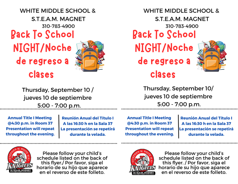 Back to School Night