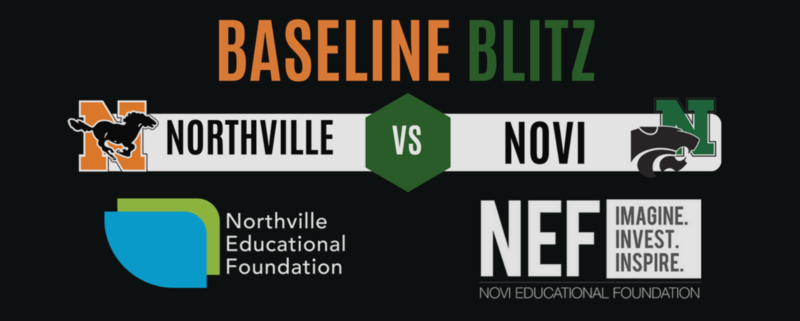 Black background with Northville Educational Foundation's logo and Novi Educational Foundation's logo