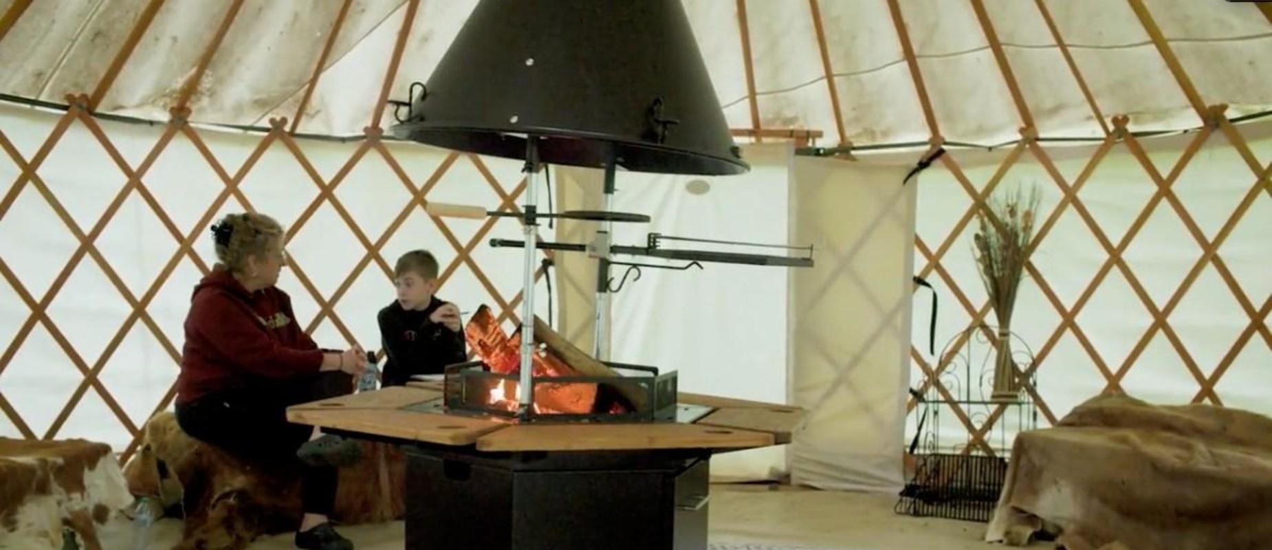 Teacher and student using the Yurt
