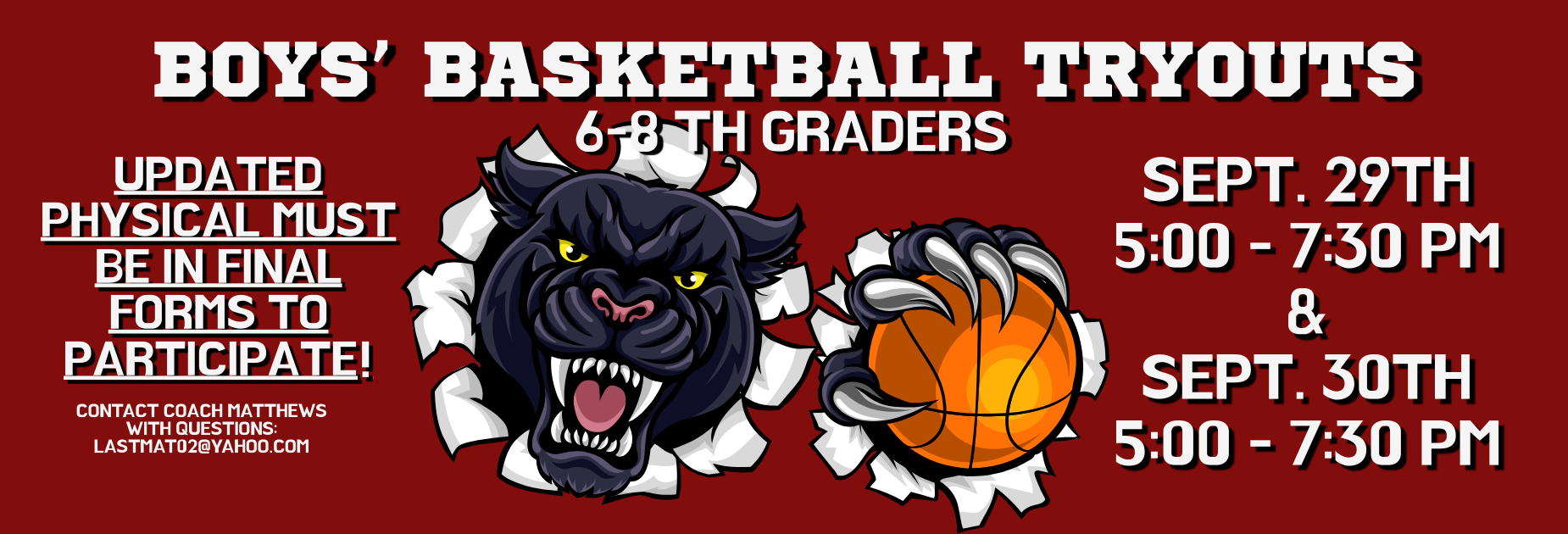 Boy's Basketball Tryouts