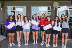 Group of character scholarship recipients pose for a photo