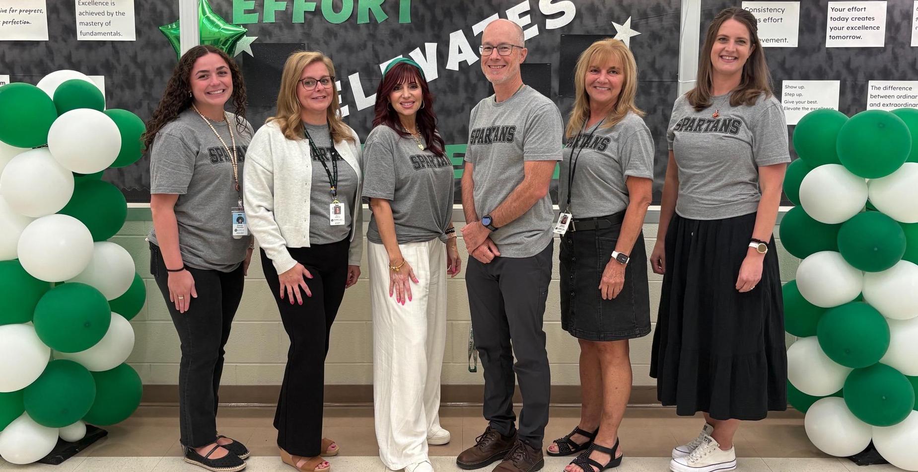 Spartan staff pose for a photo on the first day of school.