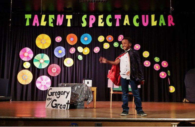 student performing in talent show