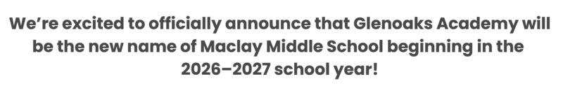 New school name announcement