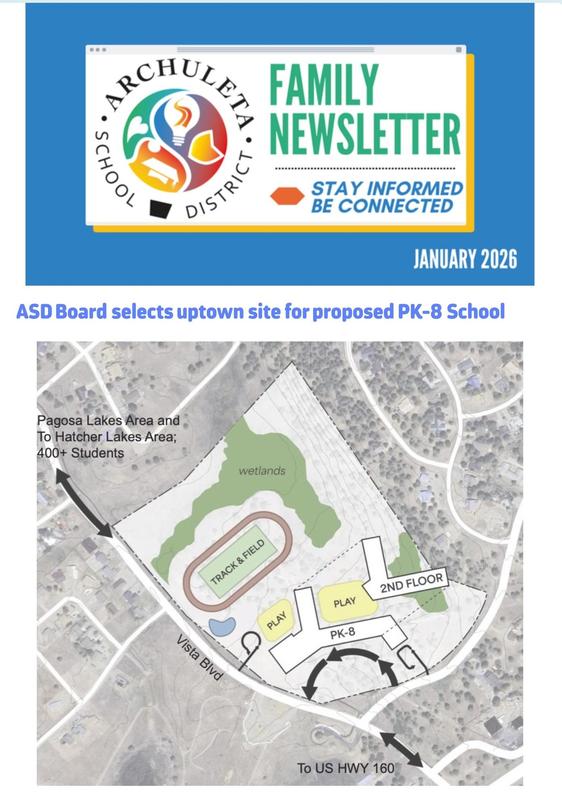 Screenshot of first page of January newsletter