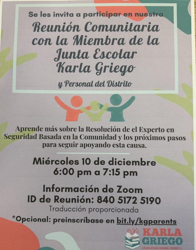 Spanish community flyer