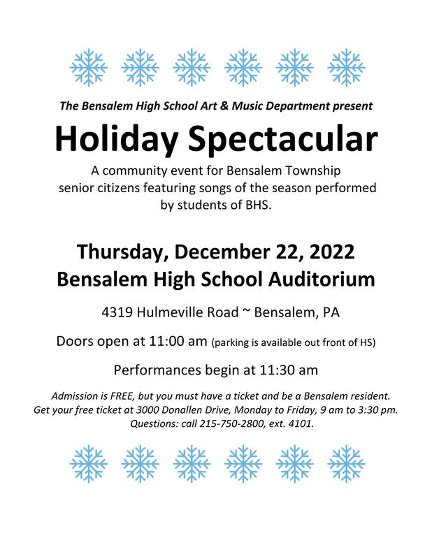 Flyer advertising the BHS Holiday Spectacular