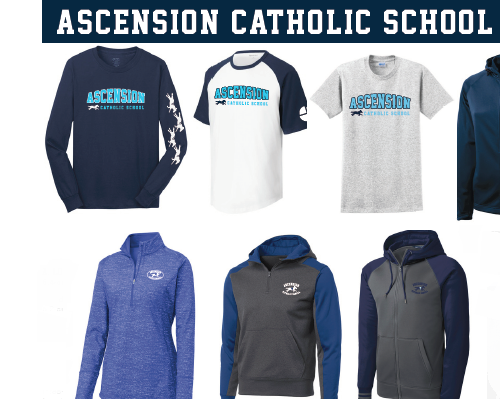 Support Ascension school and look good doing it in Ascension Spirit Wear! Featured Photo