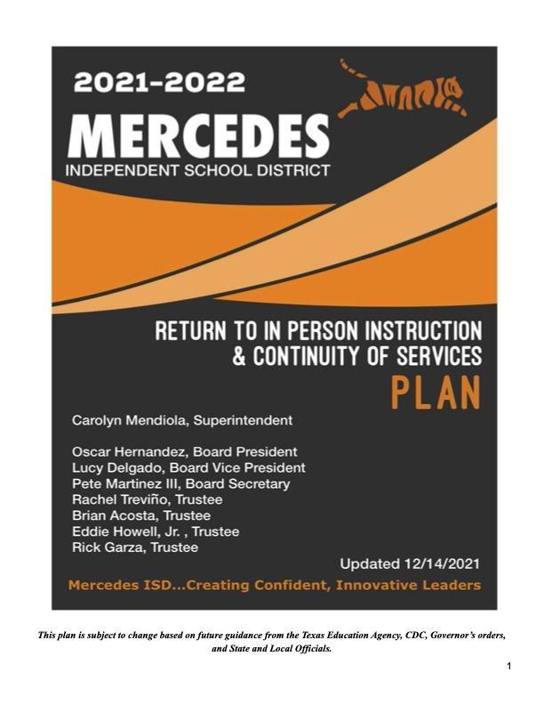 Return to In-Person Instruction and Continuity of Services Plan (RIPICS) Featured Photo