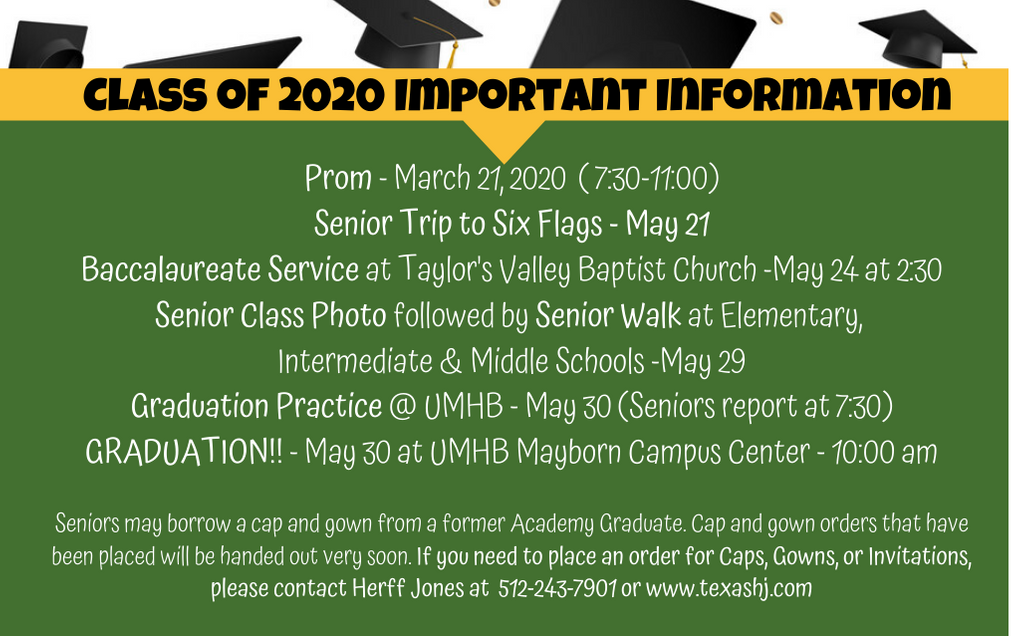 Senior Dates and Information