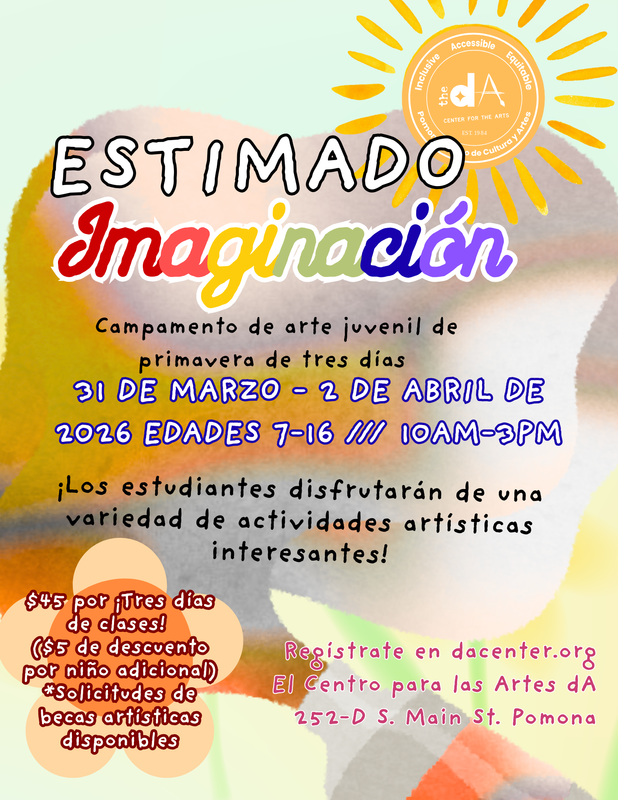 Spring Art Camp at the dA Center - Spanish text