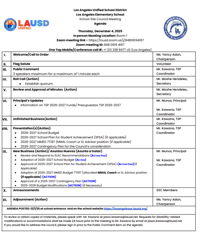12-4-25 SSC Agenda/Agenda de SSC