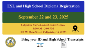 Adult Education registration Sept 21 & 22