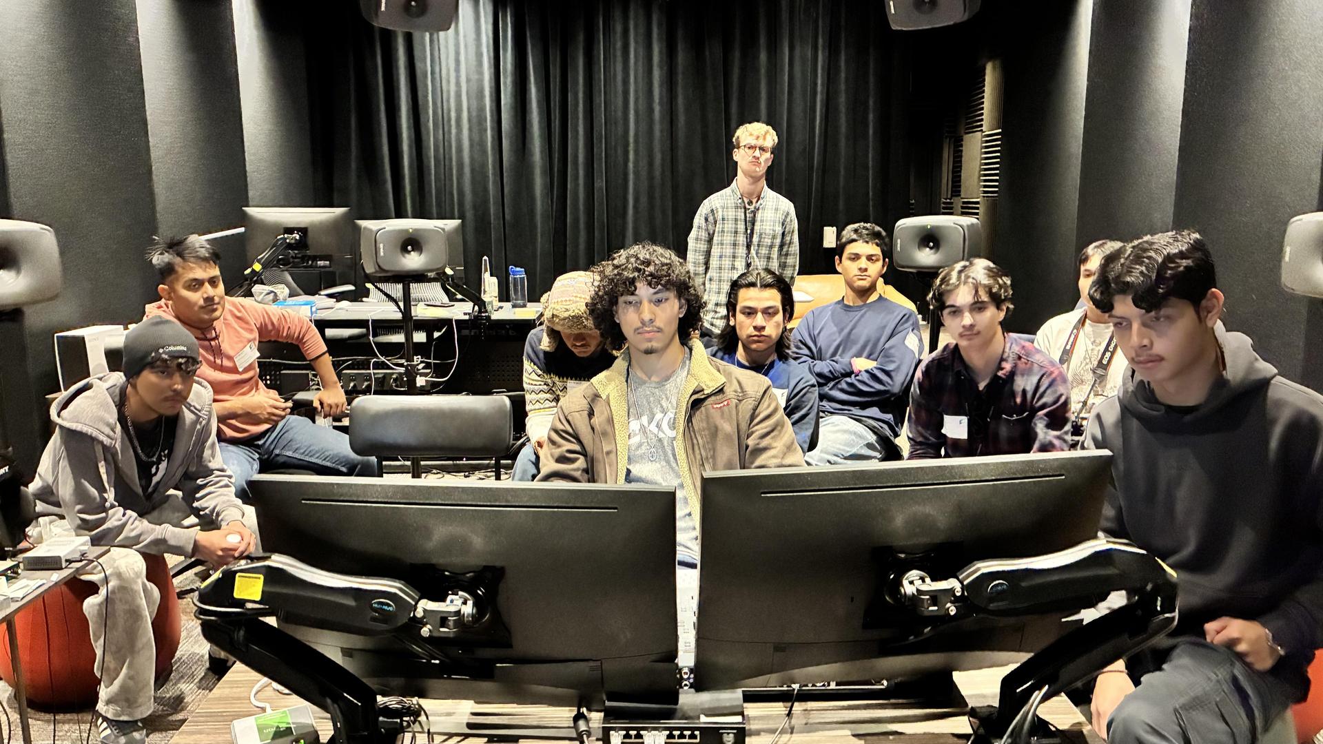 Audio Production students at Sony Pictures Sound Lot in Culver City