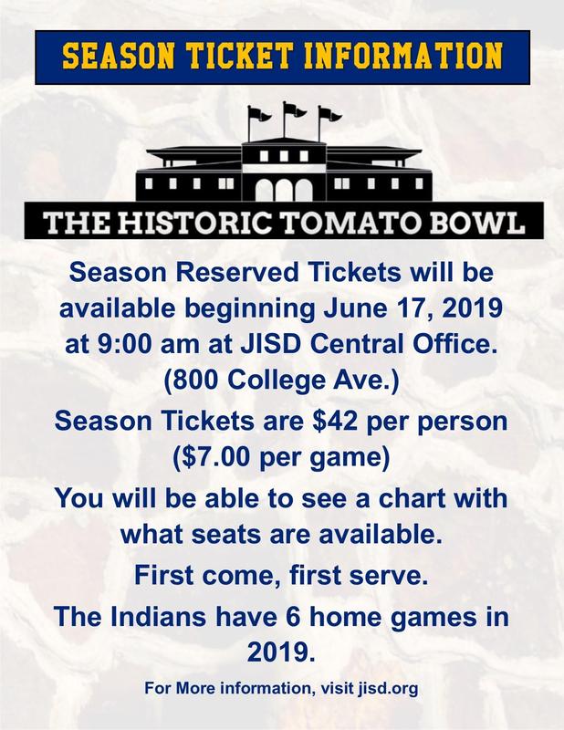 Season ticket information for the Tomato Bowl