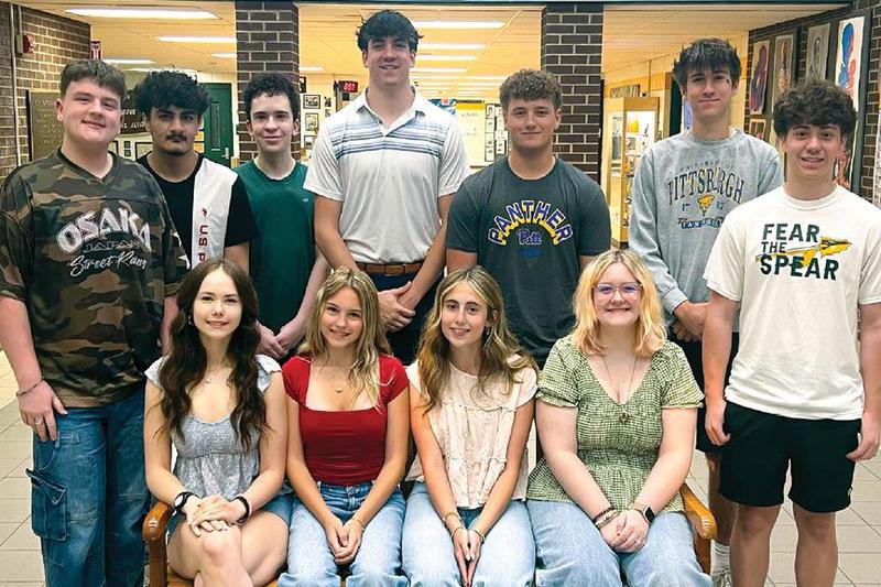 (Front row) Kassandra Wagner, Abigail Worley, Addison Jobe, Adeline Cypher, (Back row) Crosby Gerega, Osmaan Arsala, Colin Ratesic, Nick Laskey, Russell Oslosky, Johnny Lovas, Colin Schwer