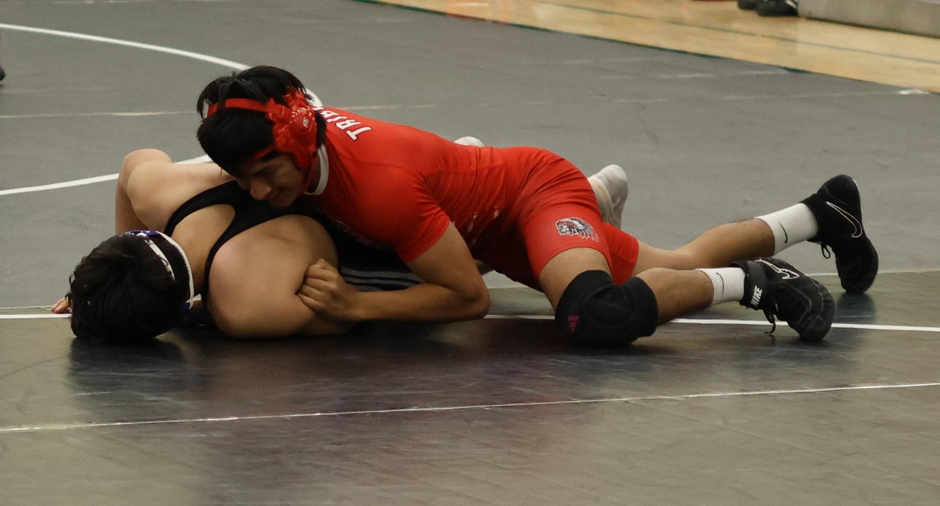 Boys wrestling in the Liberty Duals event 116