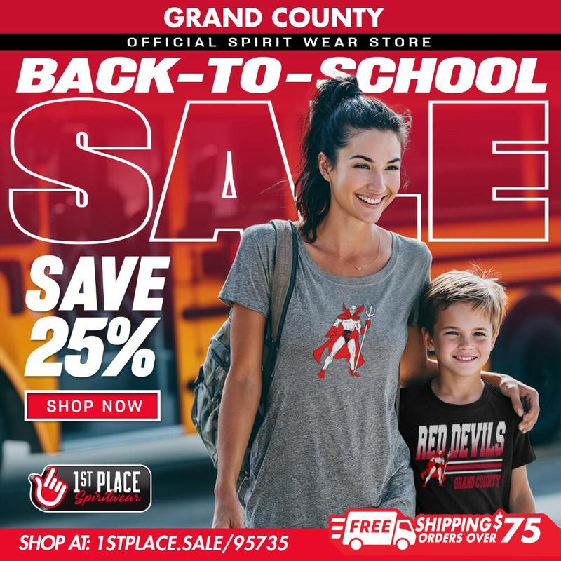 The Grand County Back-to-School Sale is now live! Order your gear today to wear for the start of the school year. Shop now and save 25% off sitewide, NO CODE NEEDED: https://1stplace.sale/95735