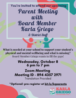 Parent Meeting with Board Member Karla