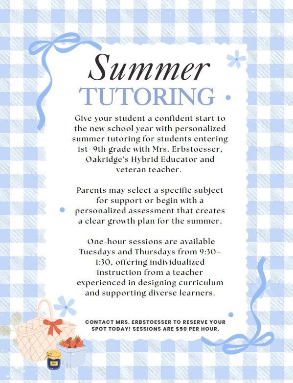 erstoesser summer tutoring