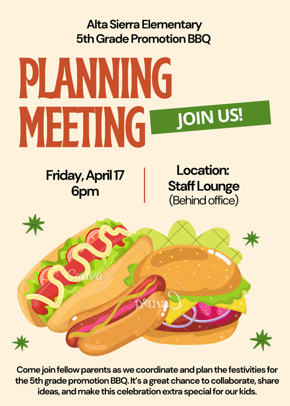 5th grade BBQ planning meeting