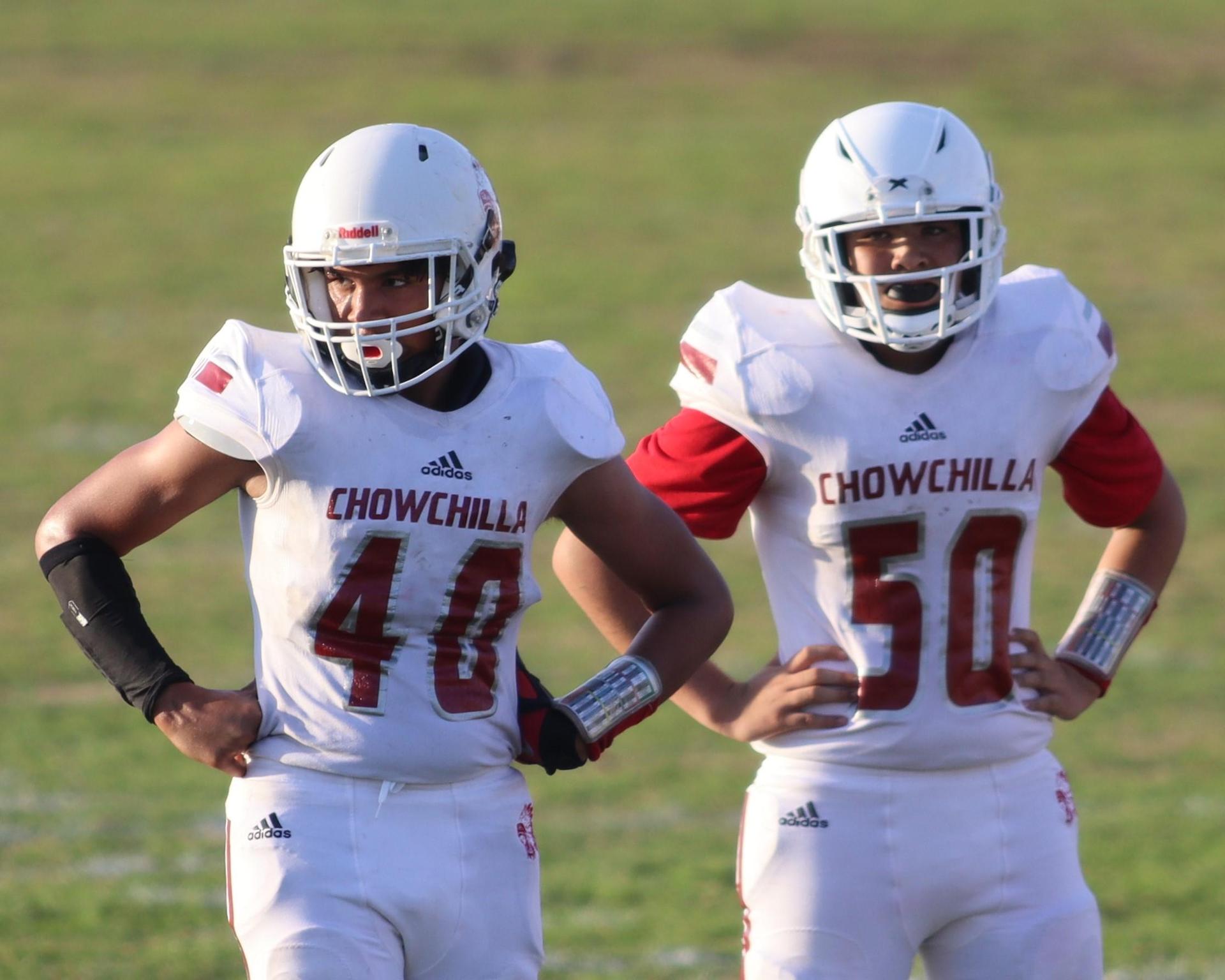 Junior Varsity football players in action against Caruthers