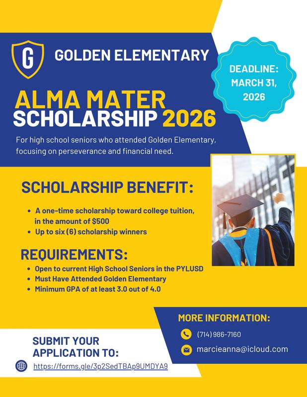 Golden Elementary Alma Mater Scholarships: Apply by March 31, 2026