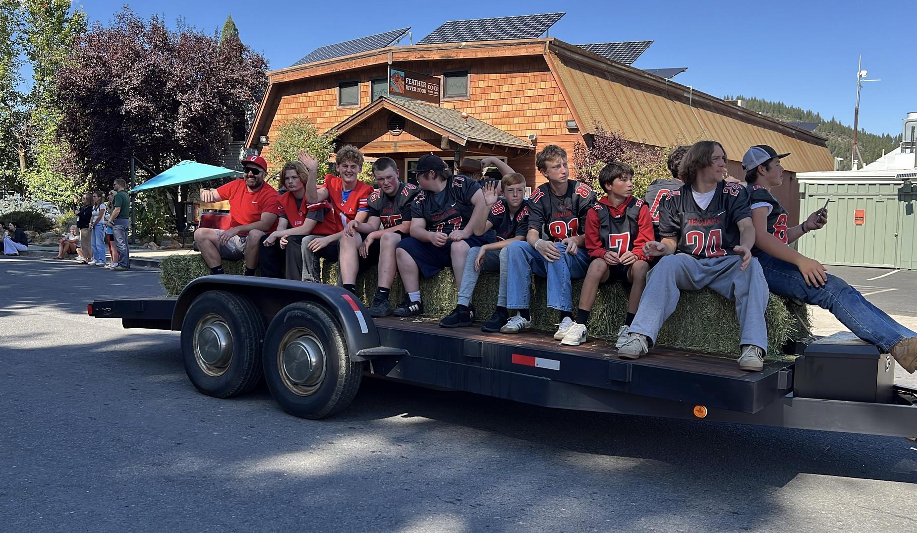 QHS Homecoming parade players