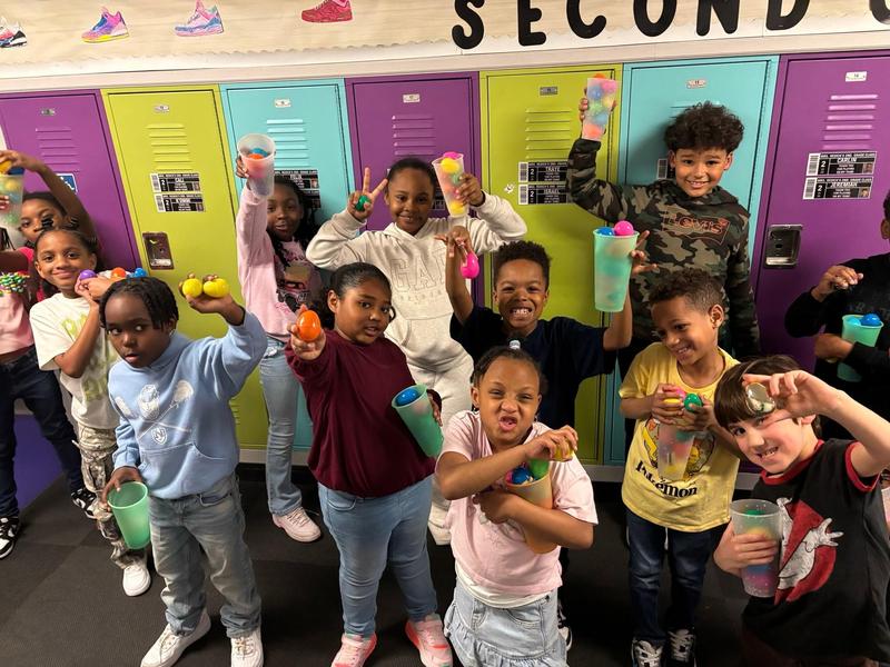 Scholars after their egg hunt