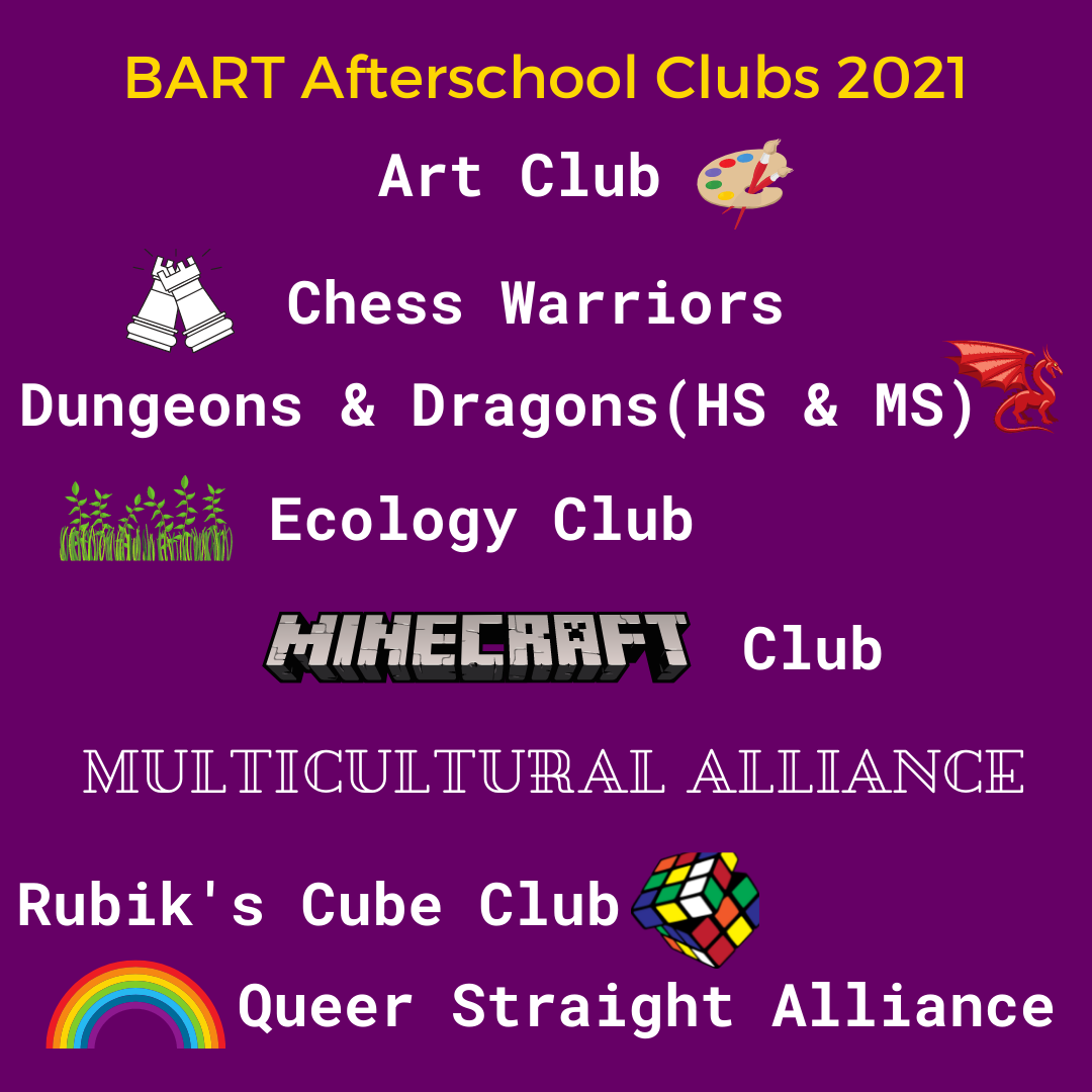 Afterschool Club Offerings 2021