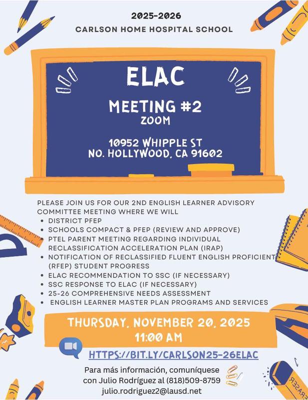 2ND  ELAC Meeting flyers 112025 english flyer