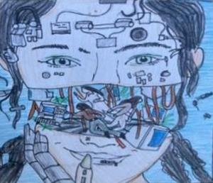 "Wow Machine" album cover by Arva Parikh