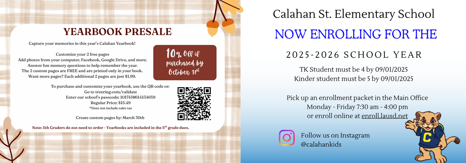 yearbook pre sale info