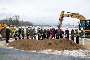 District Superintendent, workforce development partners and student at ground breaking ceremony