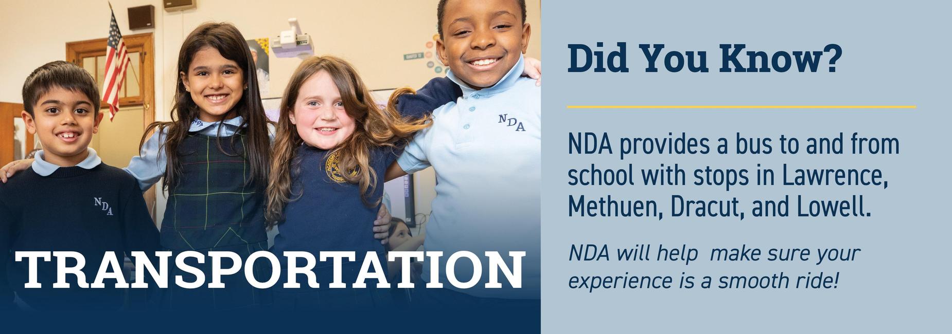 Transportation - Did you know NDA offers bus service