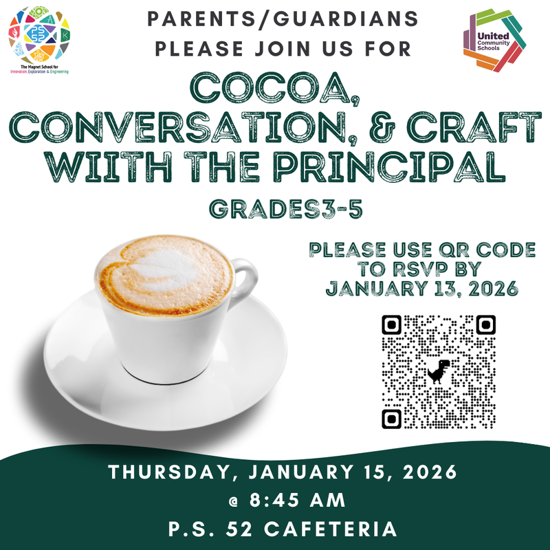 hot mug on flyer for school event English