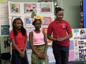 Students teaching others about influential figures
