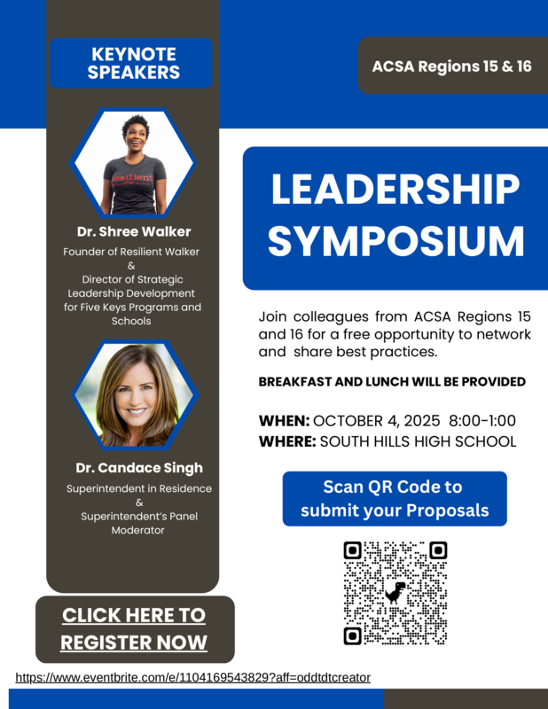 ACSA Region 15 and 16 Leadership Symposium Flier