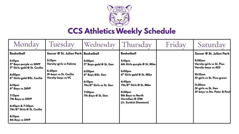 CCS Weekly Sports Schedule Featured Photo