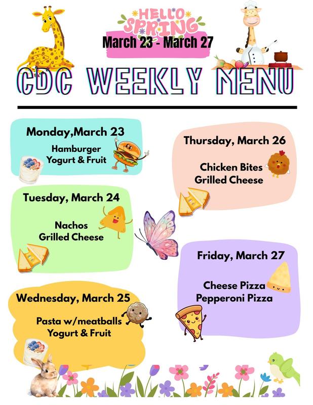 CDC Lunch menu