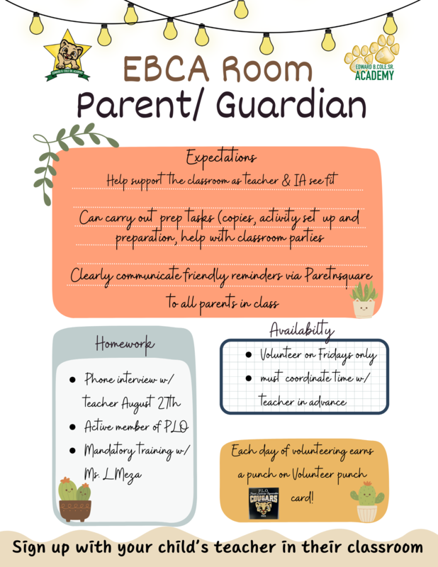 Apply to be a Room Parent/Guardian