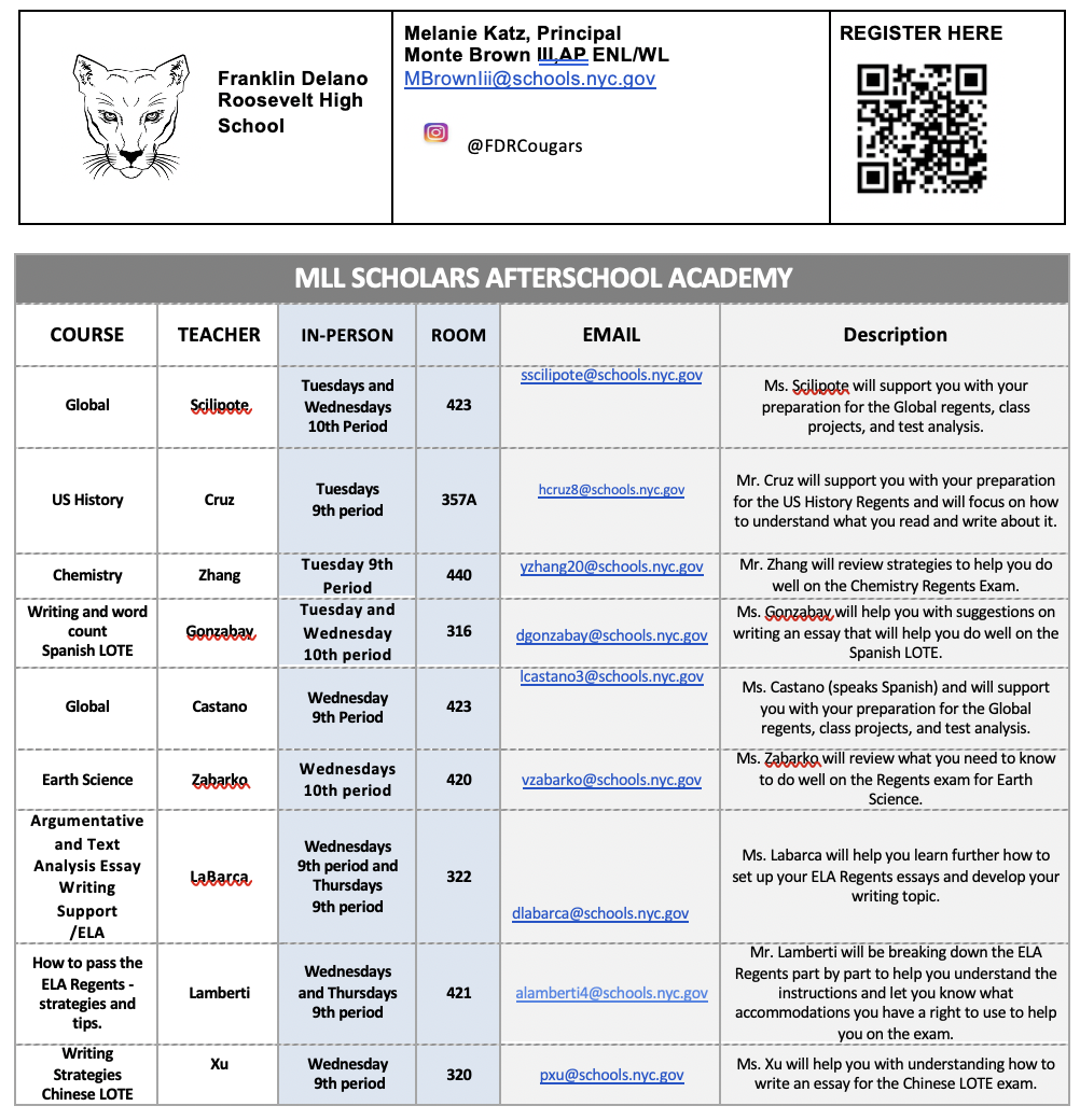 Multilingual Scholars Academy 2023 – ENL – Franklin Delano Roosevelt High  School