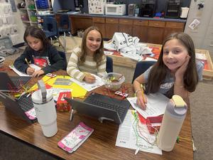 Willow Bend students building their musical communication devices.