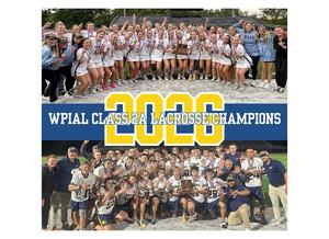 A collage celebrating WPIAL 2026 Lacrosse Champions with girls' and boys' teams holding trophies.