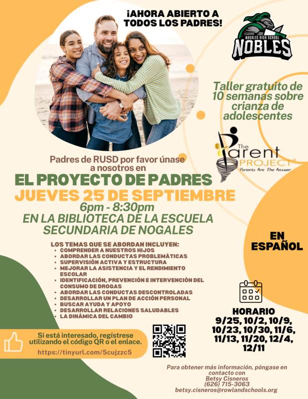 The Parent Project 10 Week Workshop in Spanish Now Open to All RUSD Parents