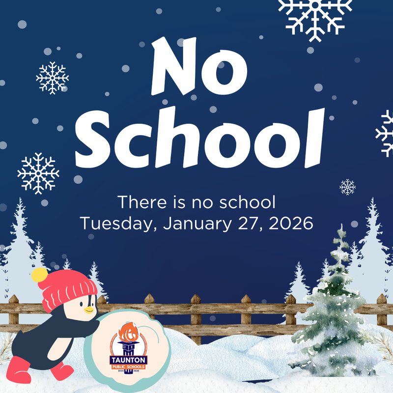 Cartoon penguin pushing a snowball on blue snowy background